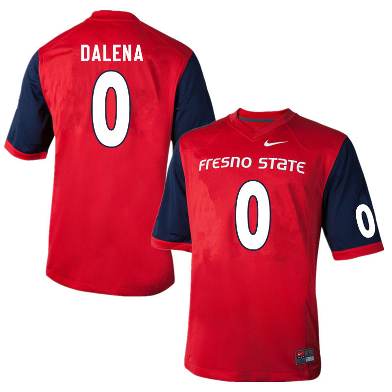 Men #0 Mac Dalena Fresno State Bulldogs College Football Jerseys Sale-Red